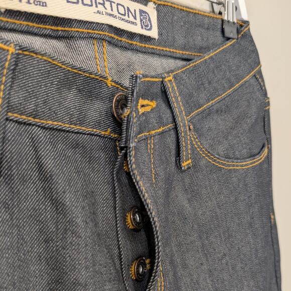Burton Jeans Dark Stiff 100% Cotton Skinny Slim - Size 28 - Picture 6 of 13